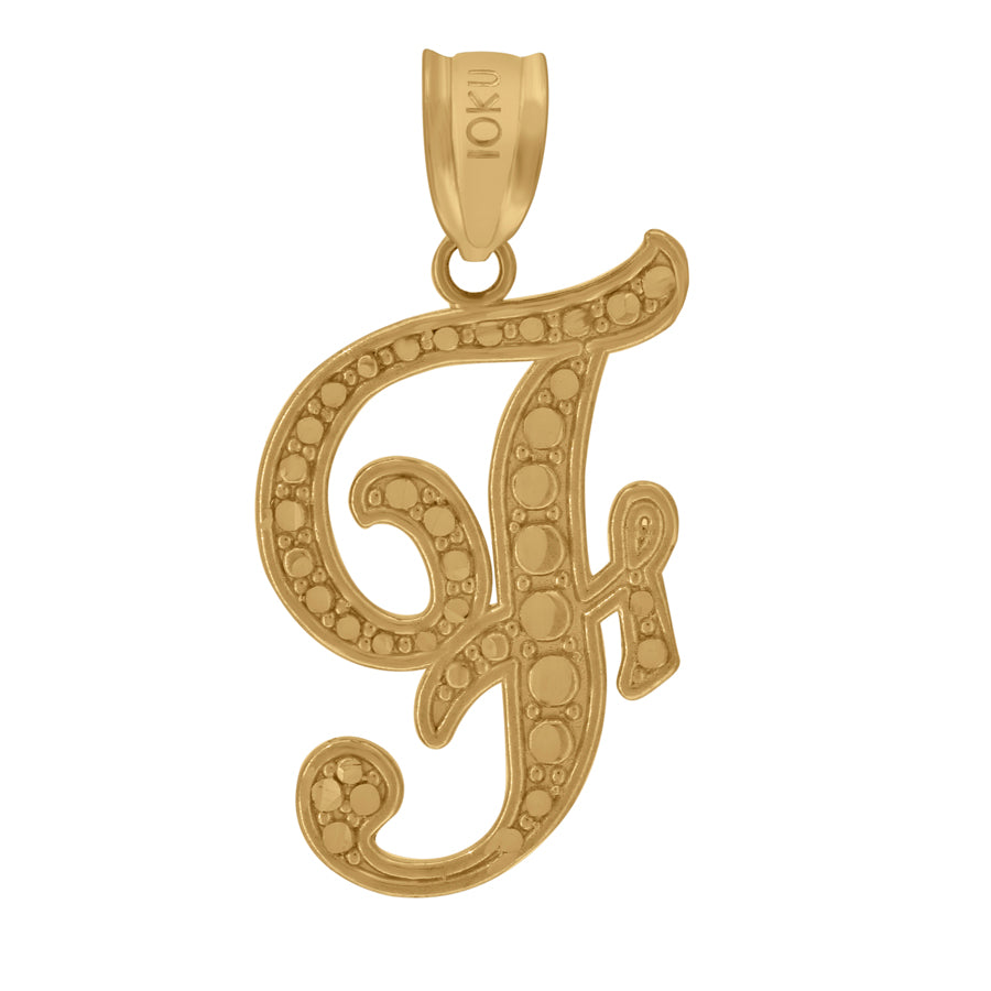10Kt-Gold Initial"F"Pendant