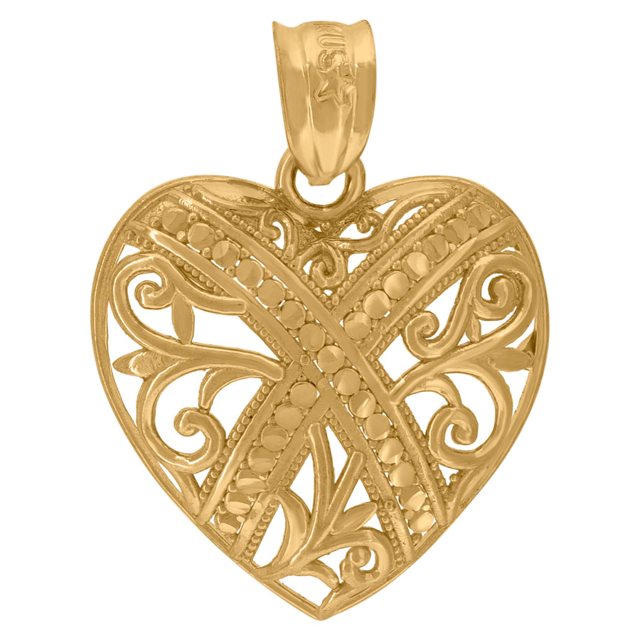10Kt-Gold Heart Pendant