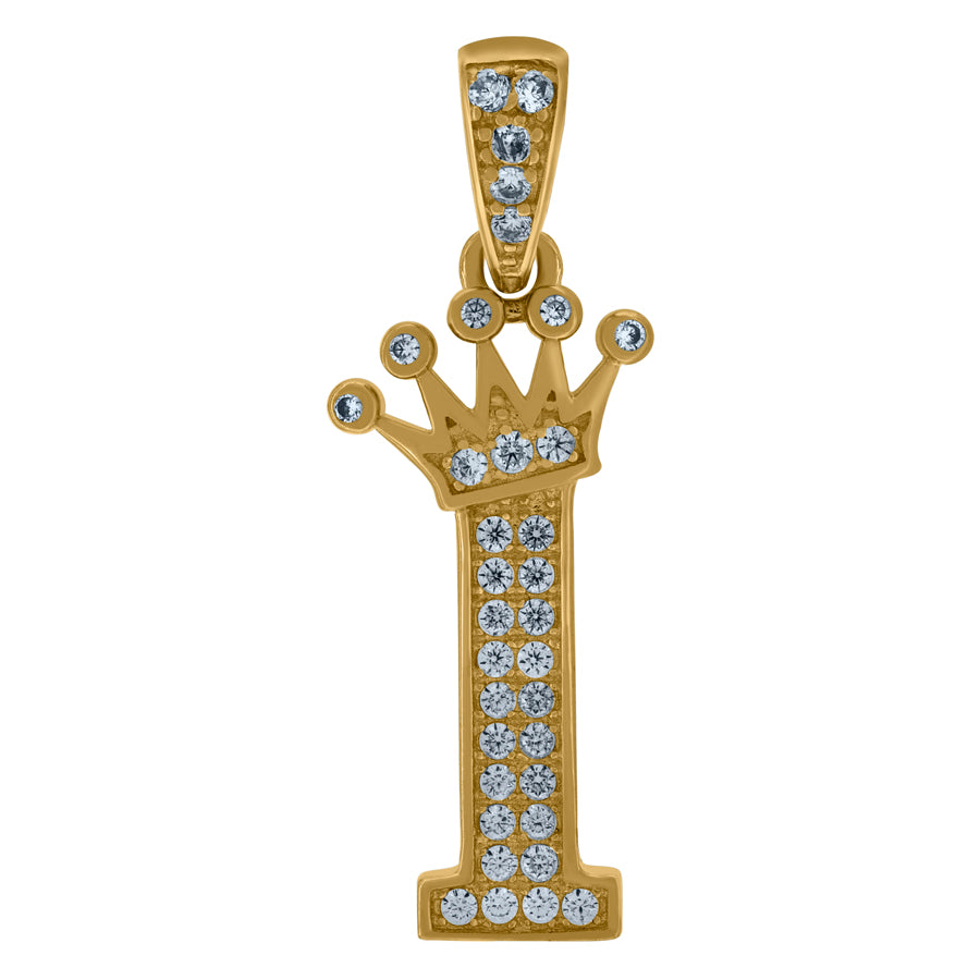 10Kt Gold Initial Pendant "I"
