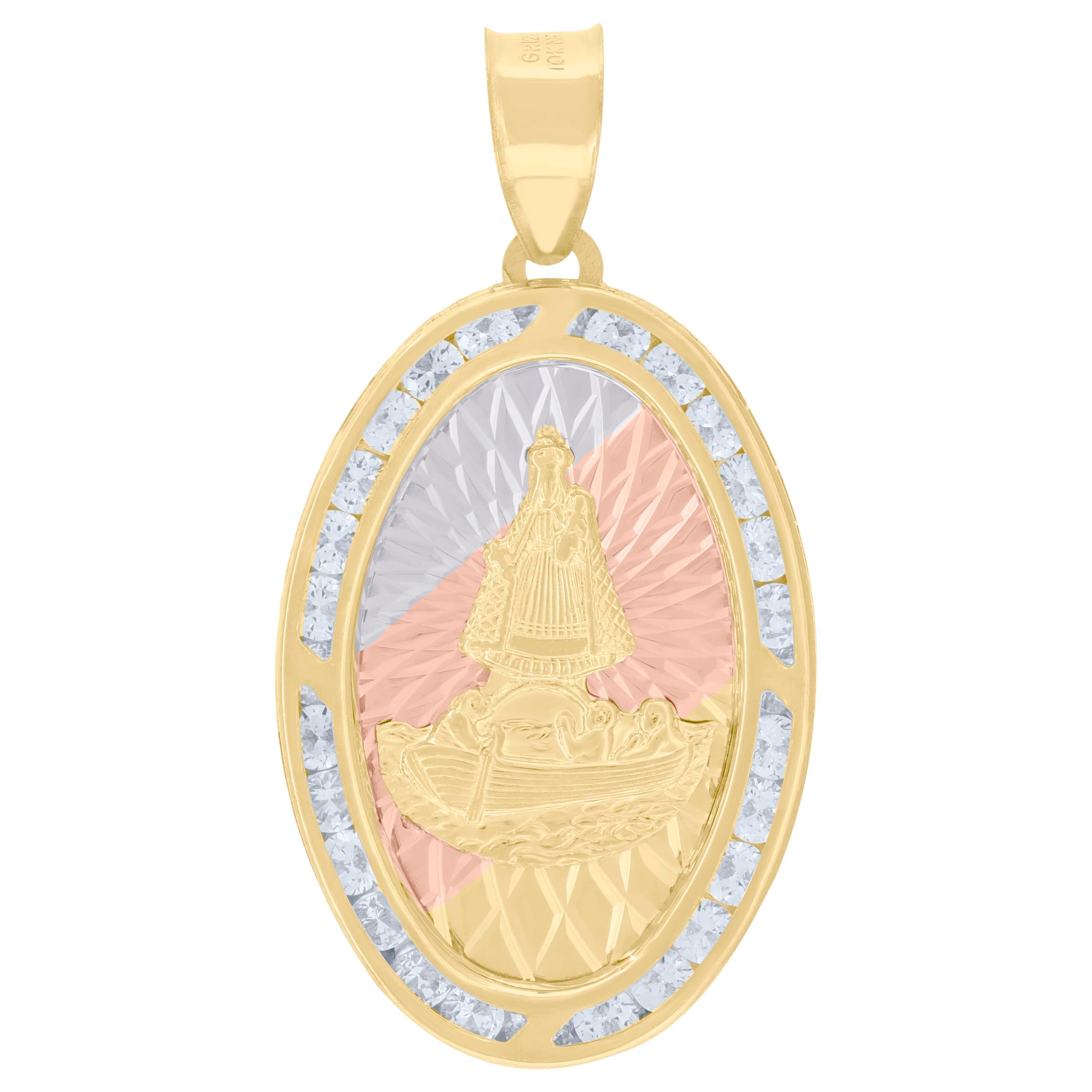 10Kt Gold Tri-Color Cz Pendant