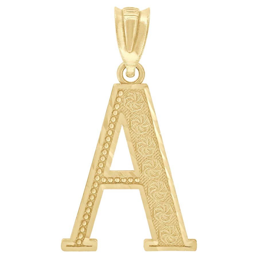 10K Gold Initial "A" Letter Pendant