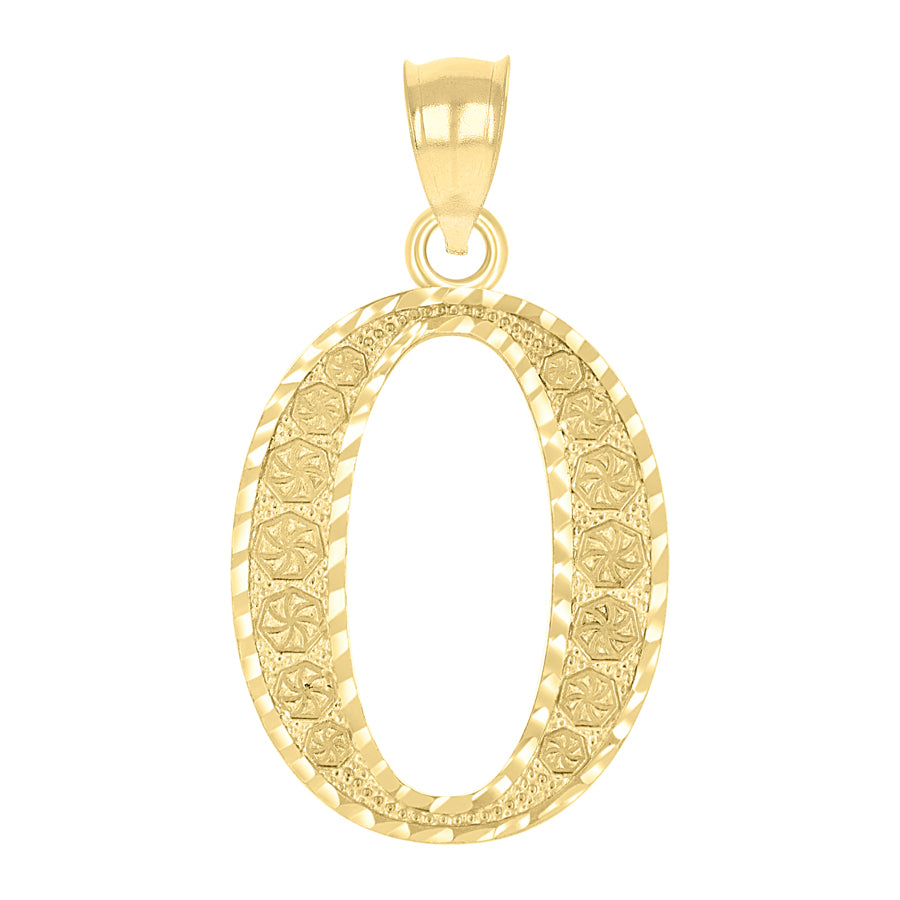 10K Gold Initial Letter Pendant "O"