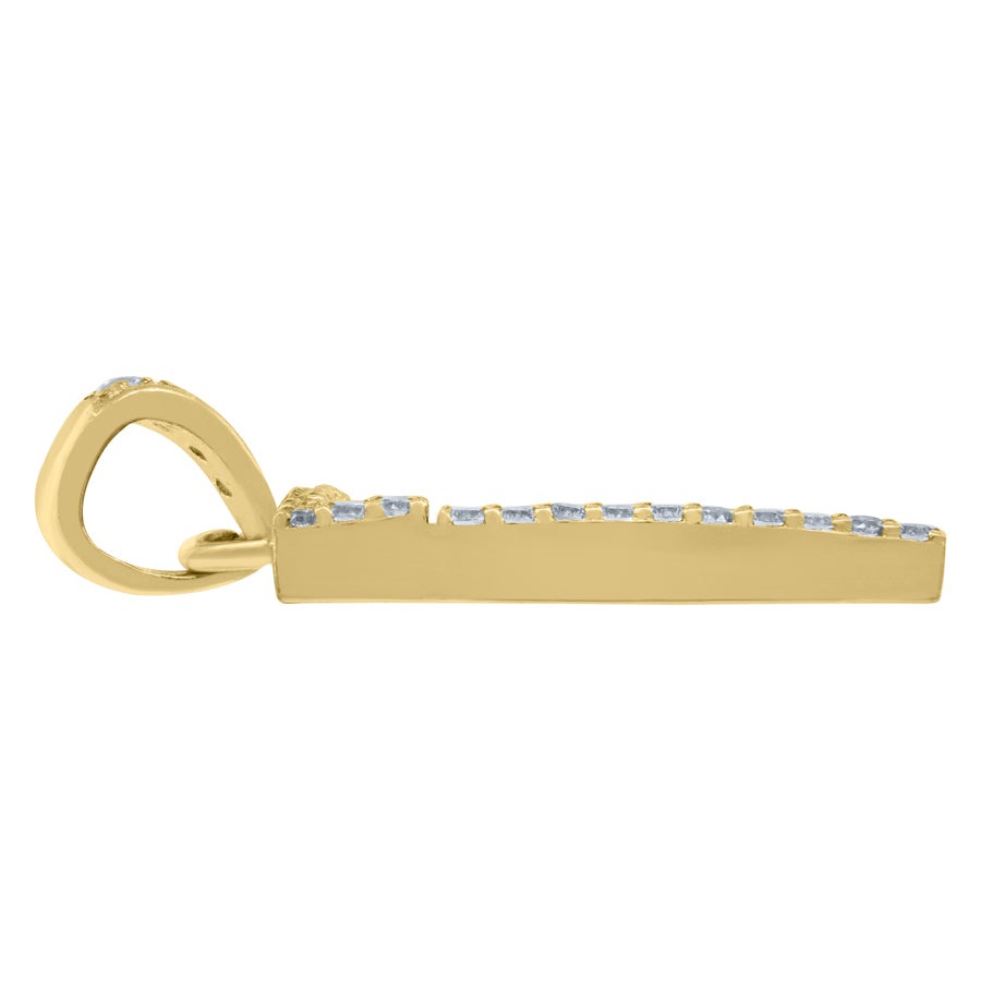 10Kt Gold Initial "F" Letter Pendant