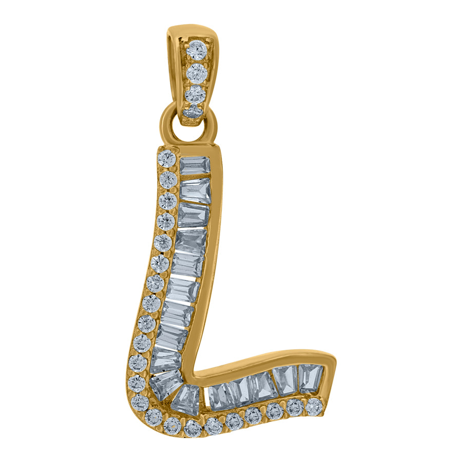 10Kt Gold Initial "L" Letter Pendant