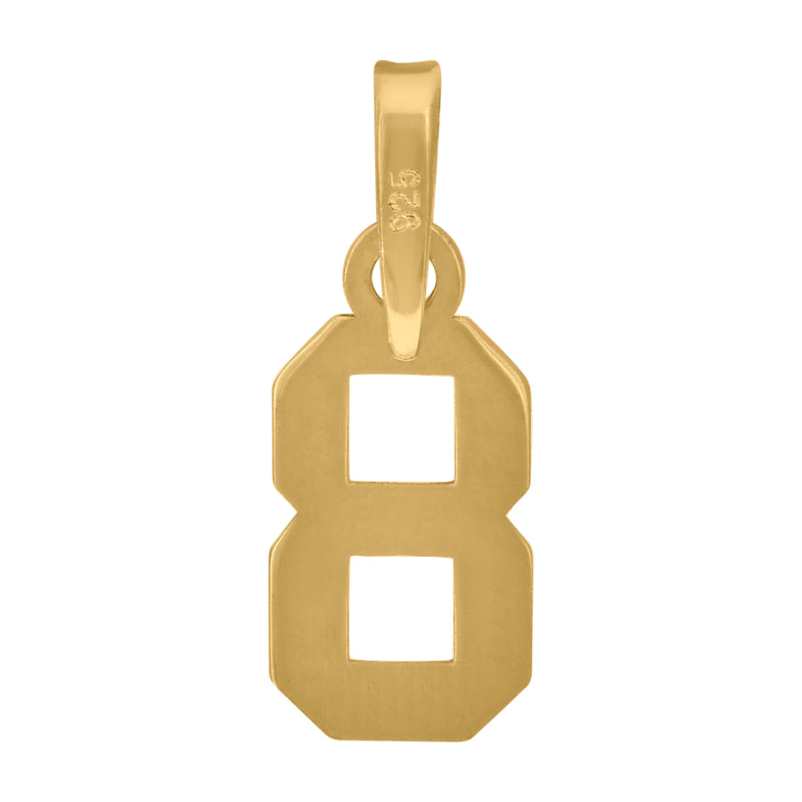 925 Sterling Silver Number Pendant "8"