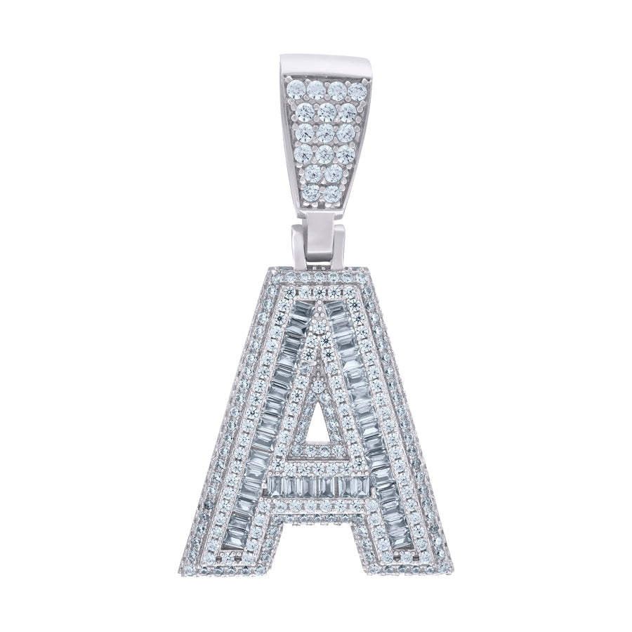 925 Sterling Silver Initial Letter "A" Pendant