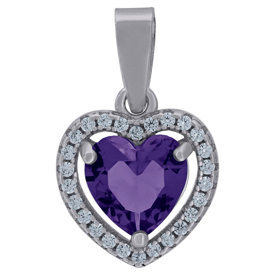 925 Sterling Silver Cz Heart Pendant