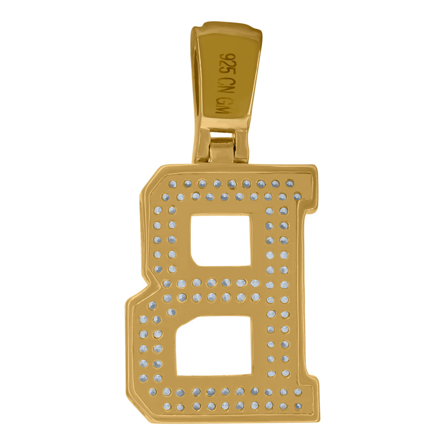 925 Sterling Silver Pendant Inital Letter "B"