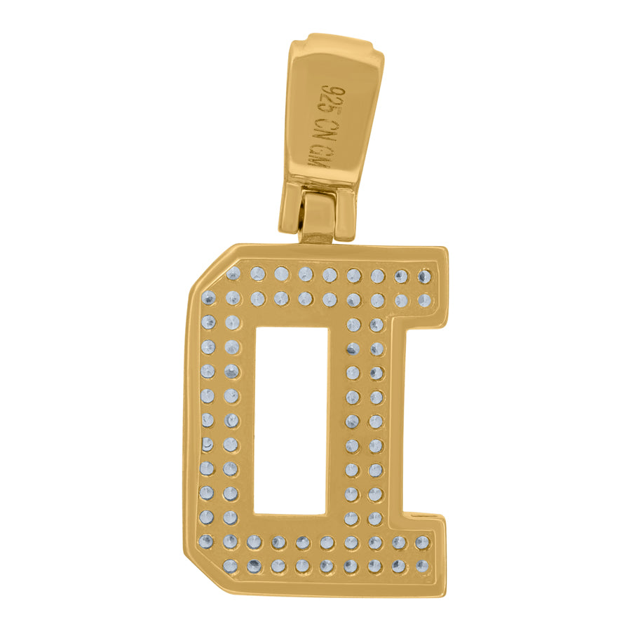 925 Sterling Silver Pendant Inital Letter "D"