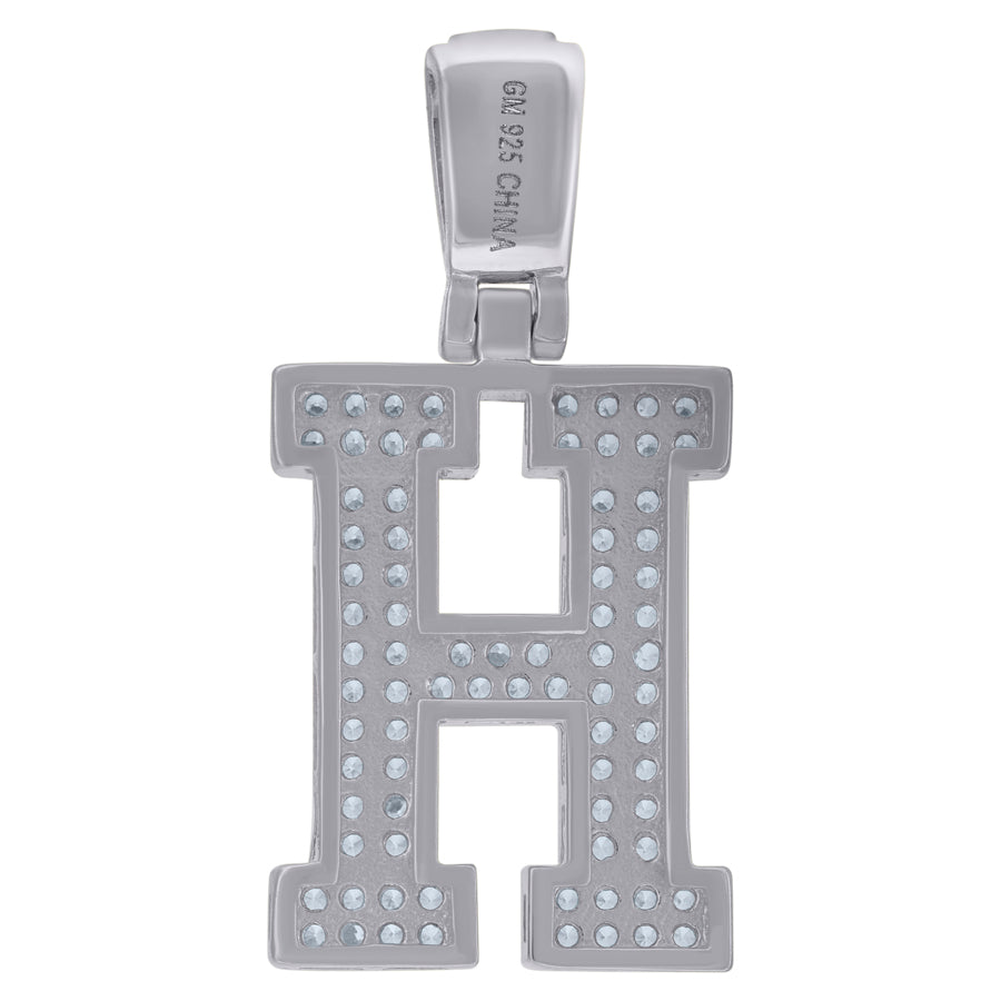 925 Sterling Silver Pendant Inital Letter "H"