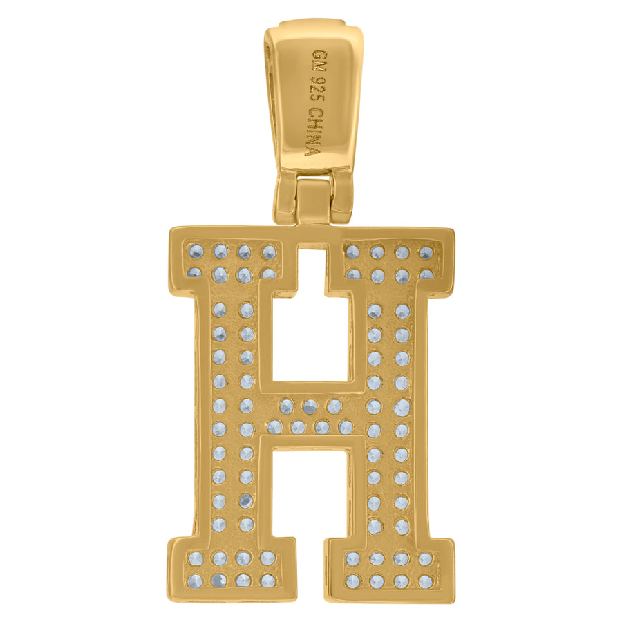 925 Sterling Silver Pendant Inital Letter "H"
