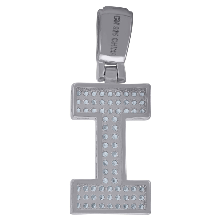 925 Sterling Silver Pendant Inital Letter "I"