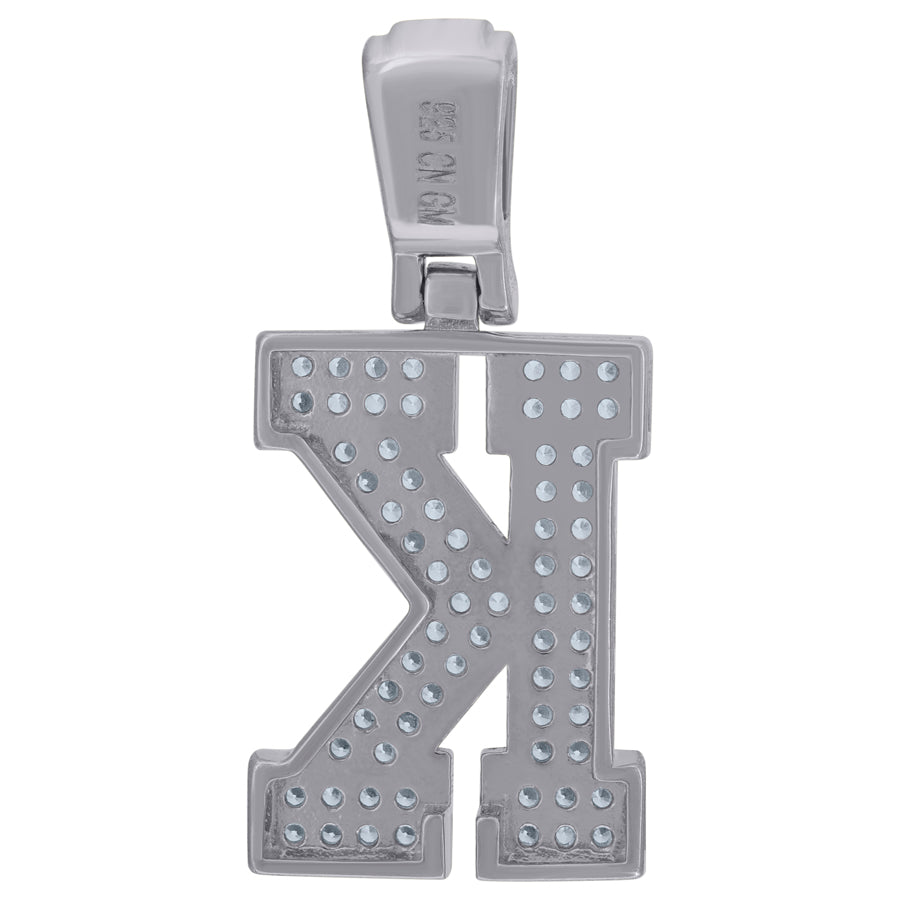 925 Sterling Silver Pendant Inital Letter "K"