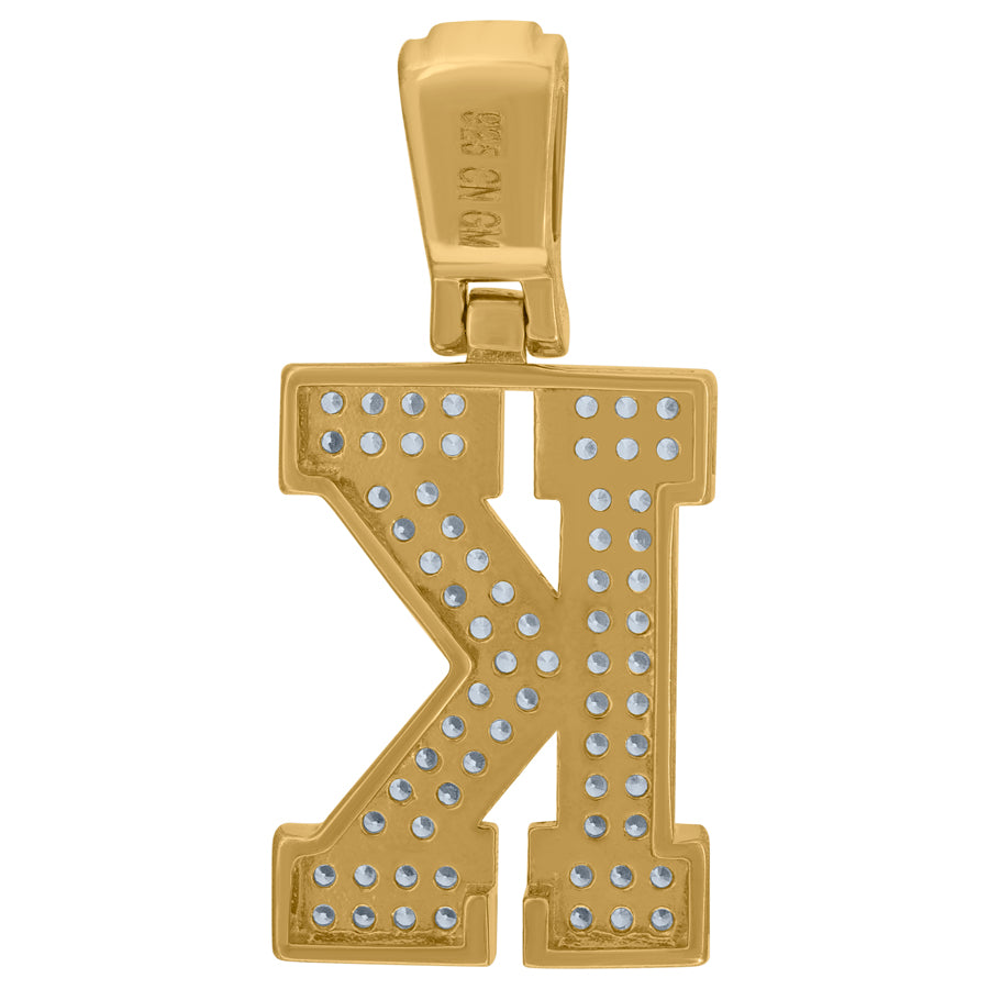 925 Sterling Silver Pendant Inital Letter "K"