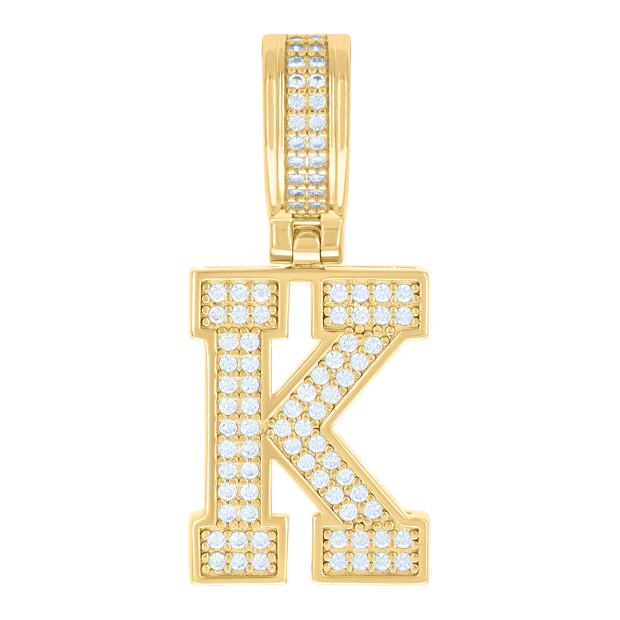 925 Sterling Silver Pendant Inital Letter "K"