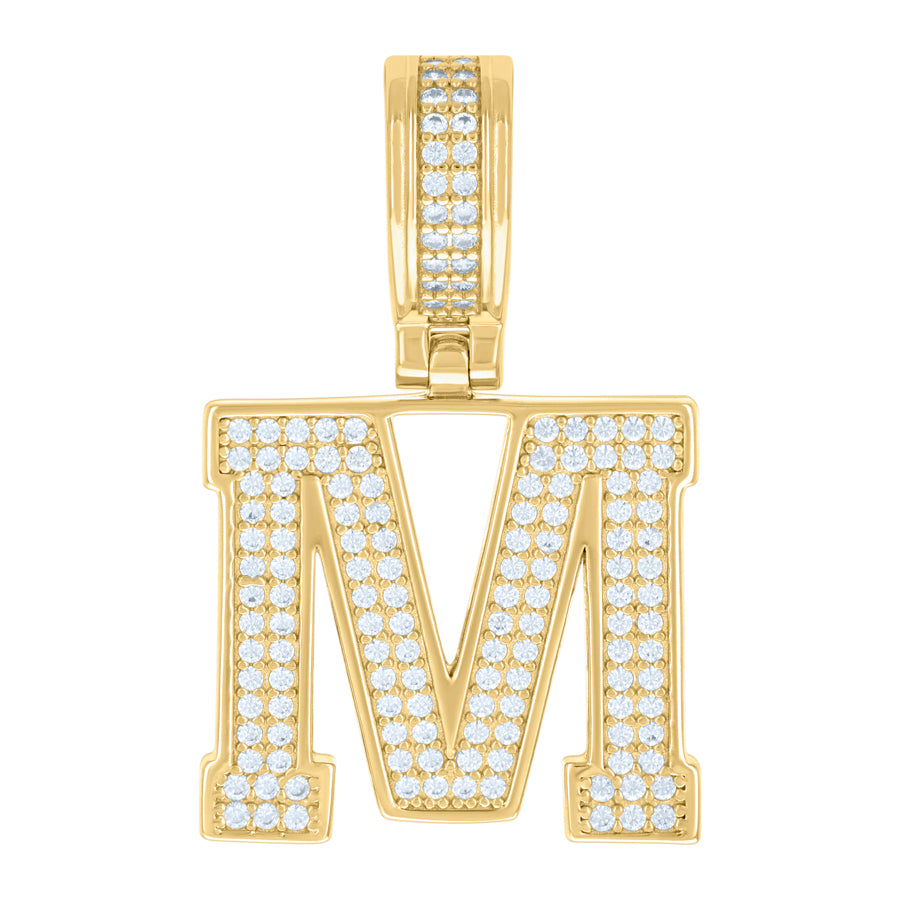 925 Sterling Silver Pendant Inital Letter "M"