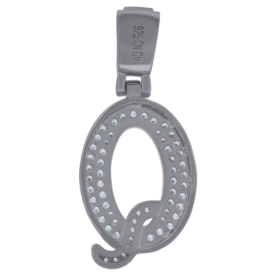 925 Sterling Silver Pendant Inital Letter "Q"