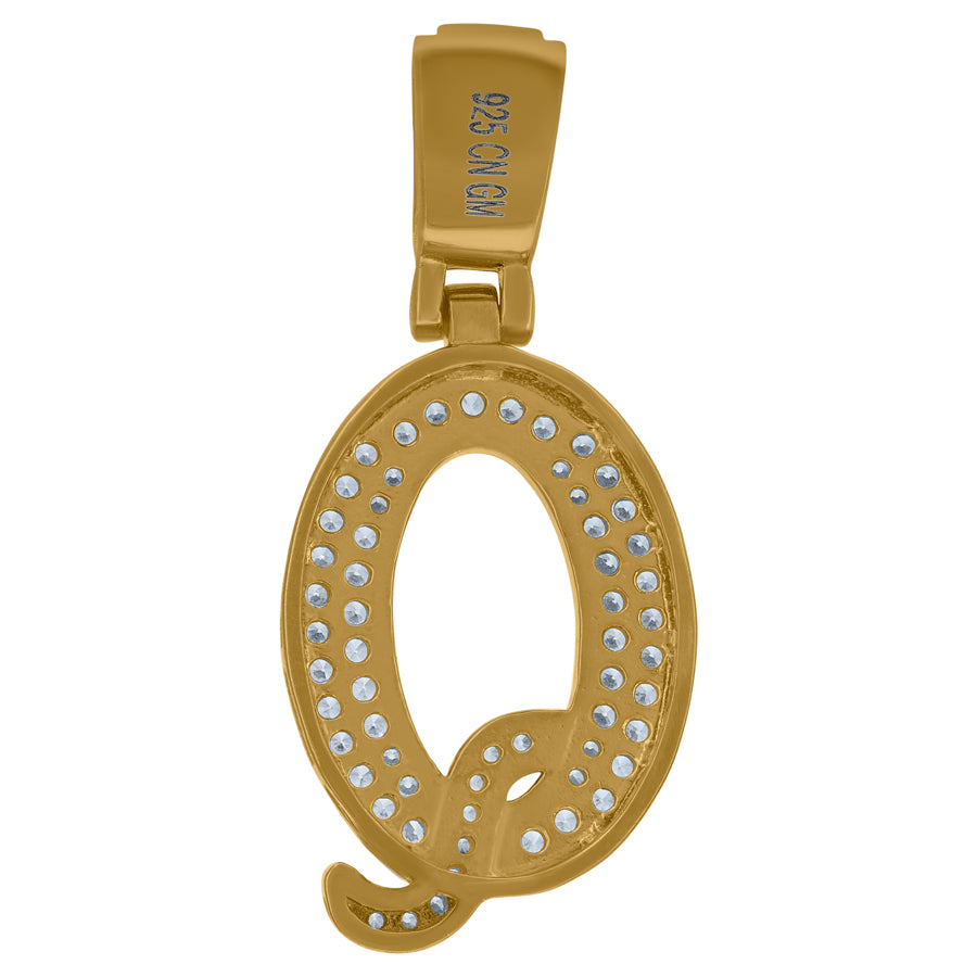 925 Sterling Silver Pendant Inital Letter "Q"