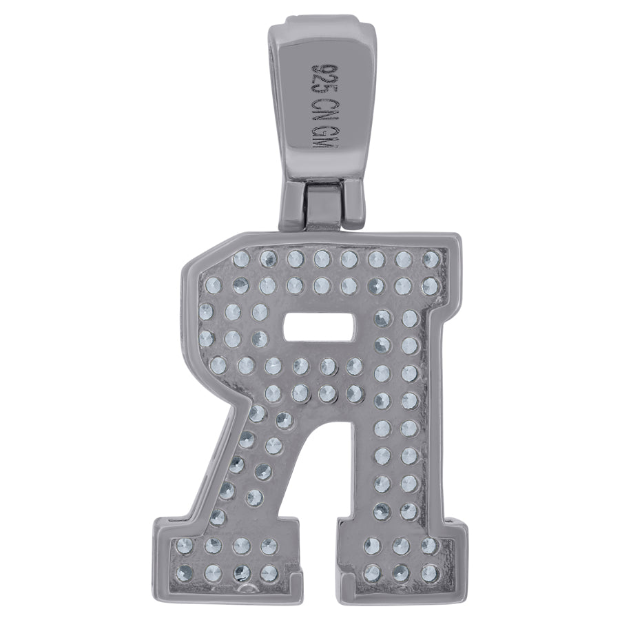 925 Sterling Silver Pendant Inital Letter "R"