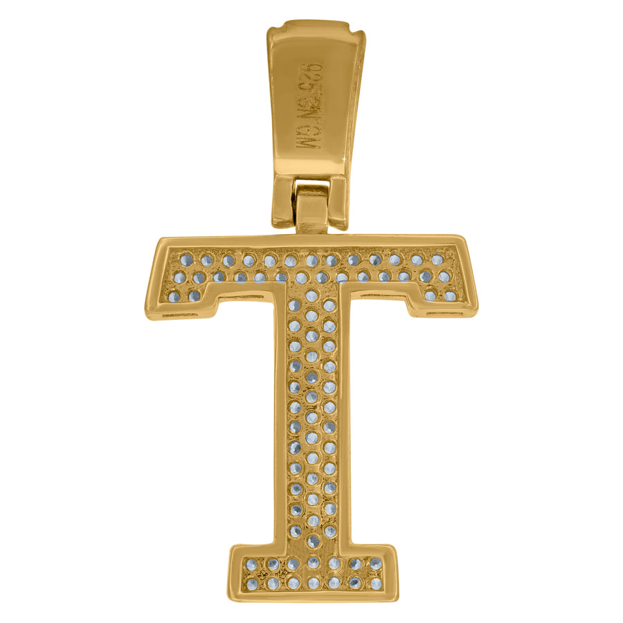 925 Sterling Silver Pendant Inital Letter "T"