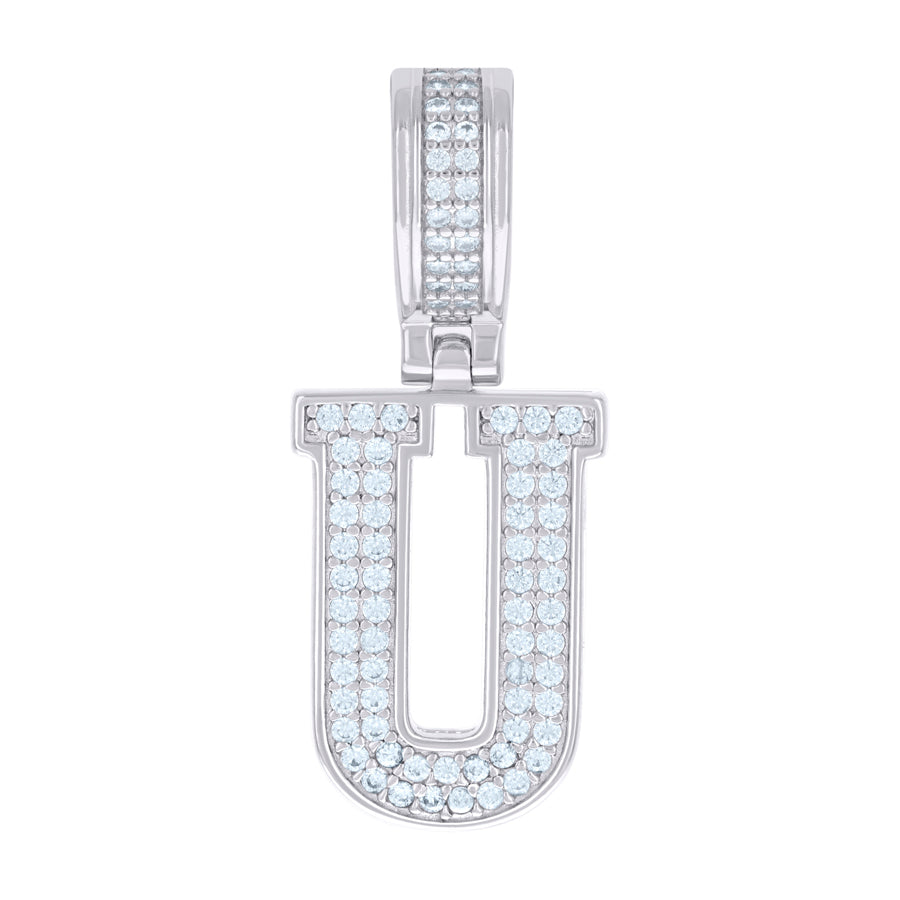 925 Sterling Silver Pendant Inital Letter "U"