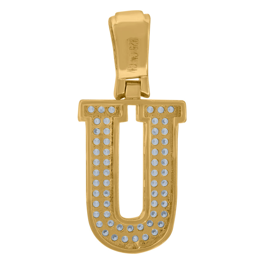 925 Sterling Silver Pendant Inital Letter "U"