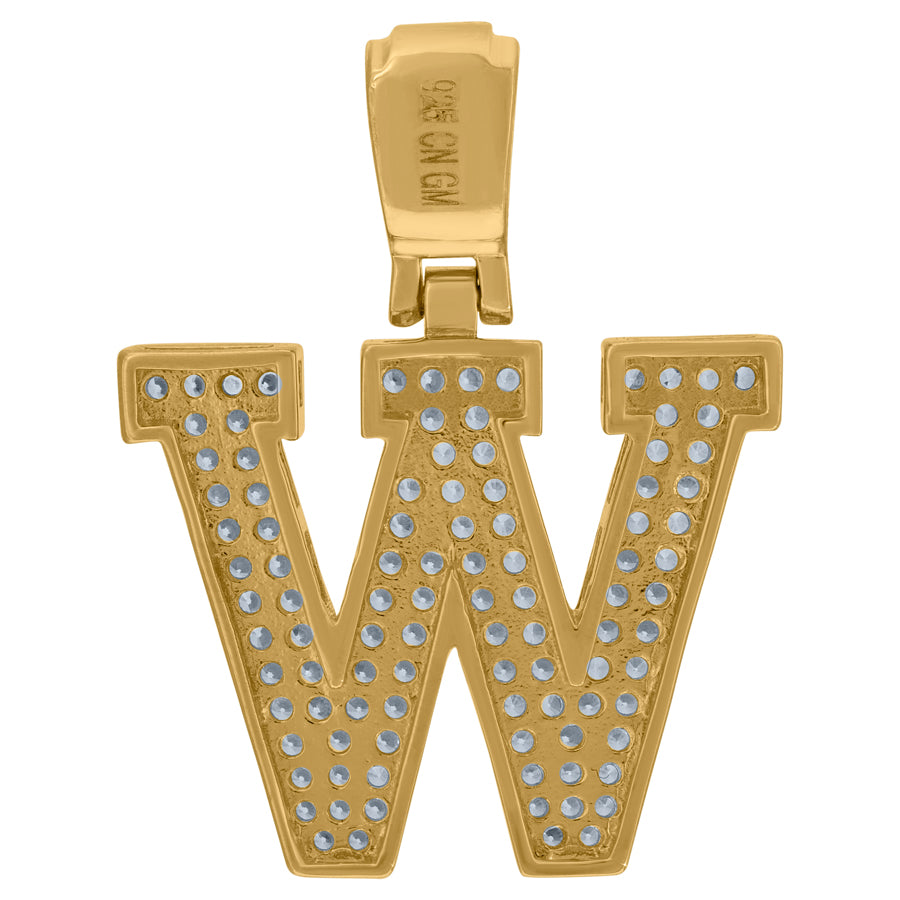 925 Sterling Silver Pendant Inital Letter "W"