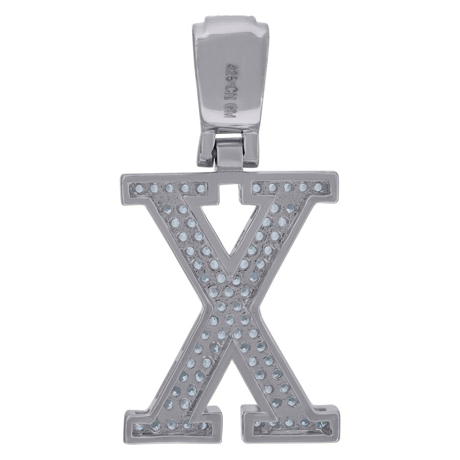 925 Sterling Silver Pendant Inital Letter "X"