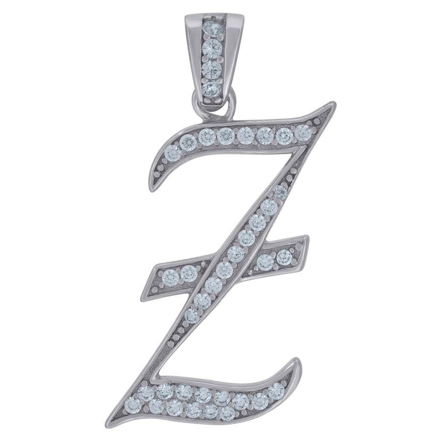 925 Sterling Silver Initial Letter "Z" Pendant