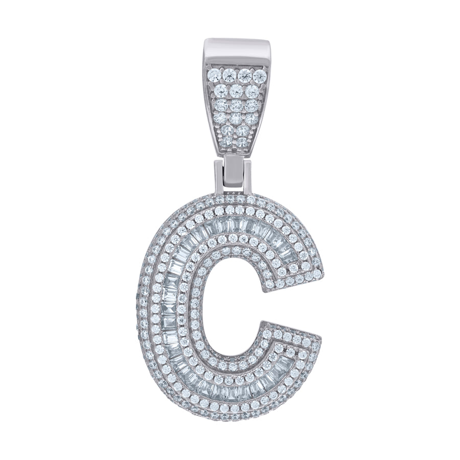 925 Sterling Silver Initial Letter "C" Pendant
