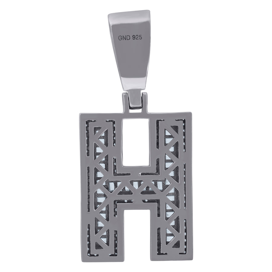 925 Sterling Silver Initial Letter "H" Pendant