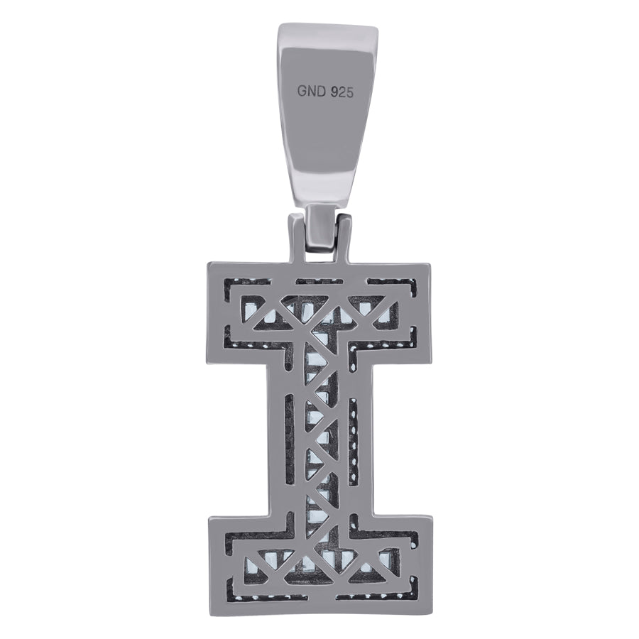 925 Sterling Silver Initial Letter "I" Pendant