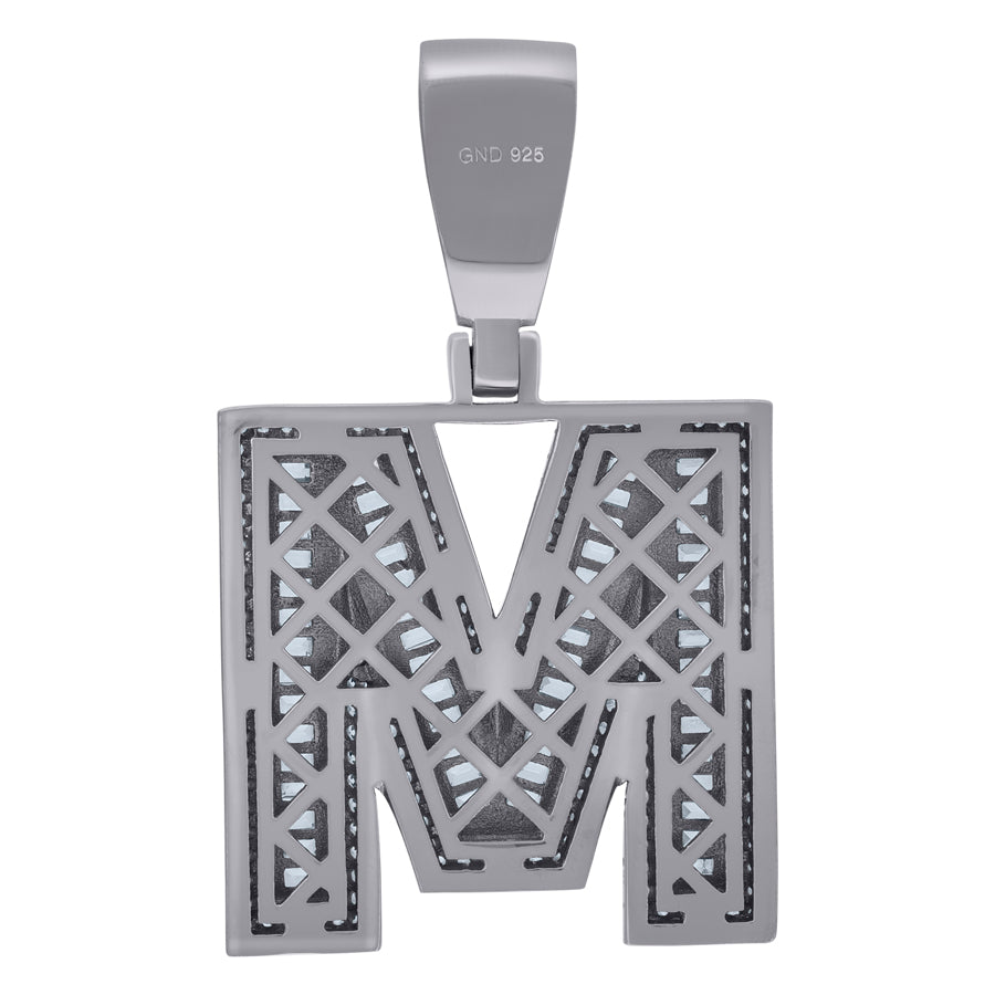 925 Sterling Silver Initial Letter "M" Pendant