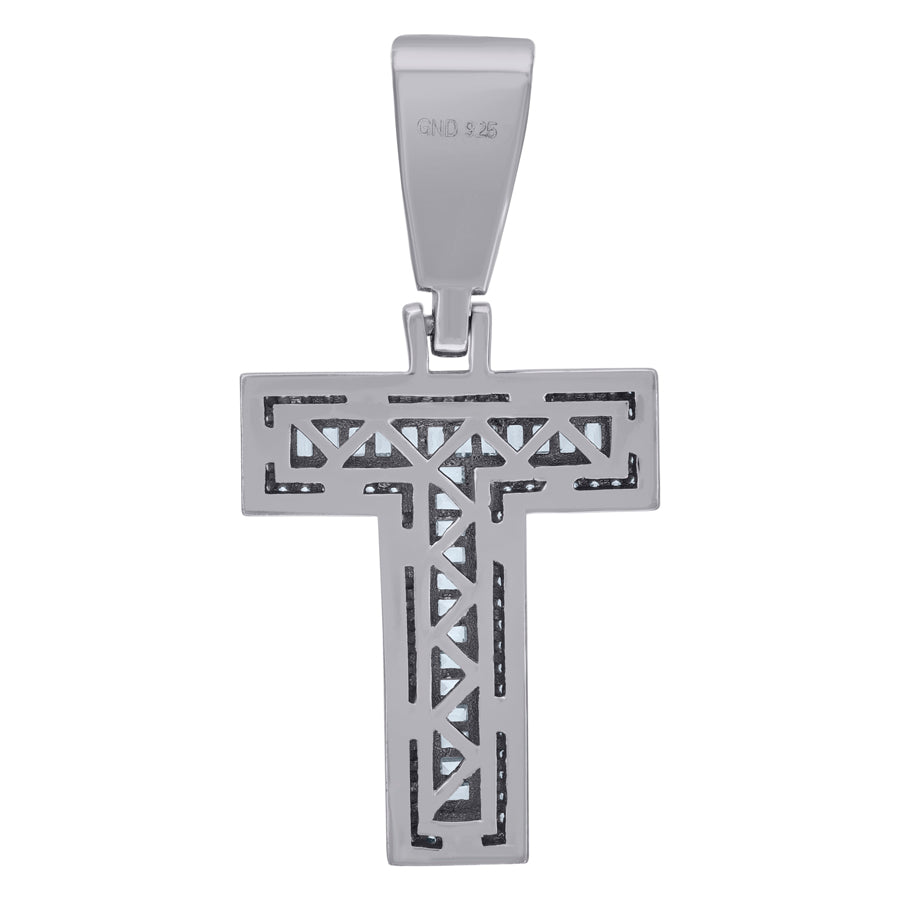 925 Sterling Silver Initial Letter "T" Pendant