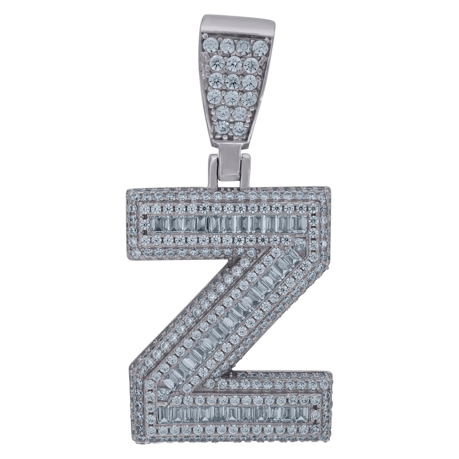 925 Sterling Silver Initial Letter "Z" Pendant