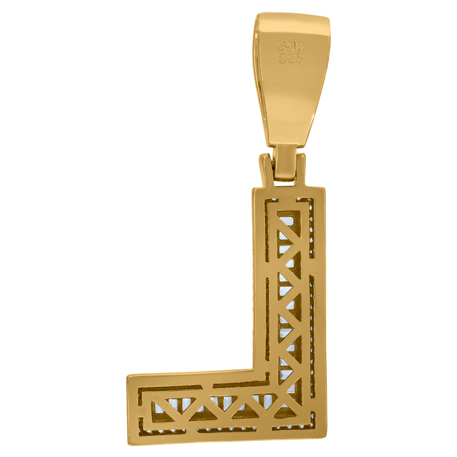925 Sterling Silver Initial Letter "L" Pendant