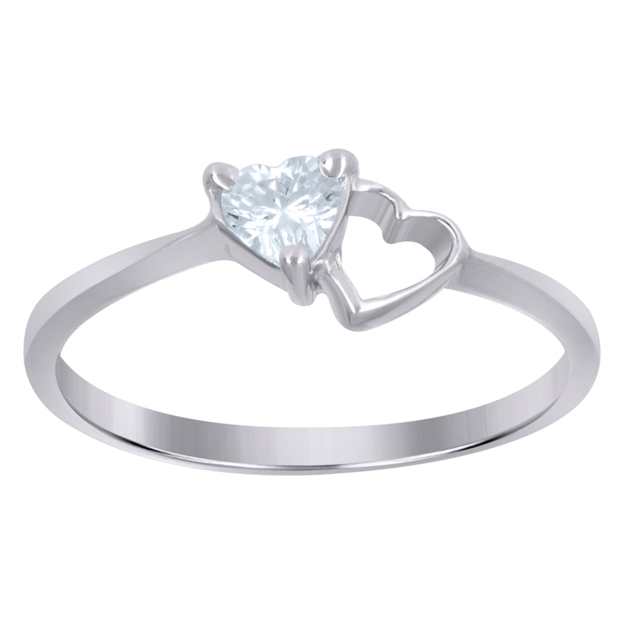 925 Sterling Silver Heart Ring S5 To S8