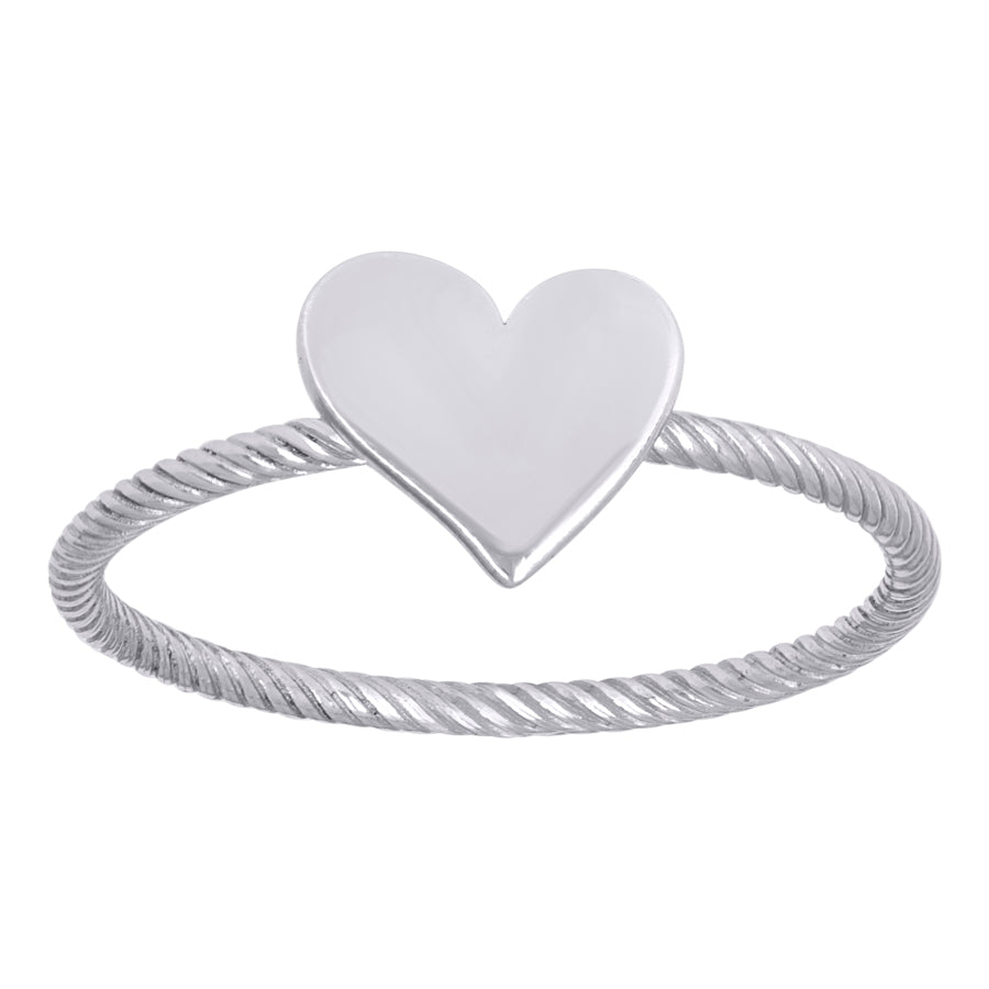 925 Sterling Silver Heart Ring S5 To S8