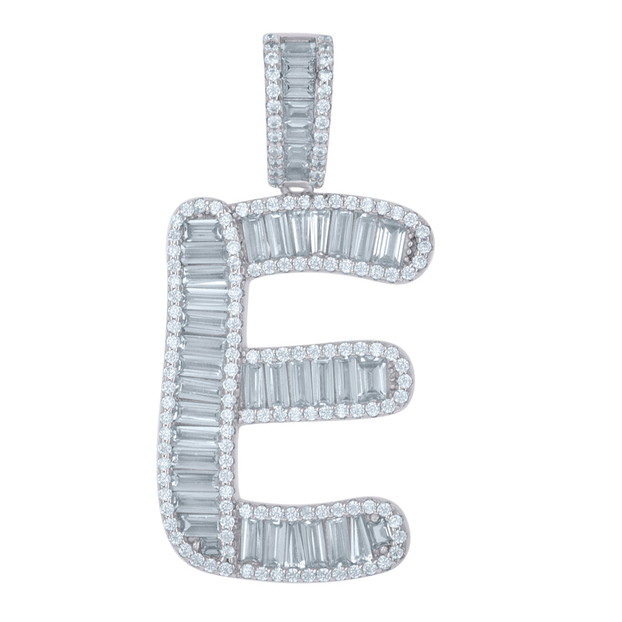 925 Sterling Silver Initial Pendant "E"