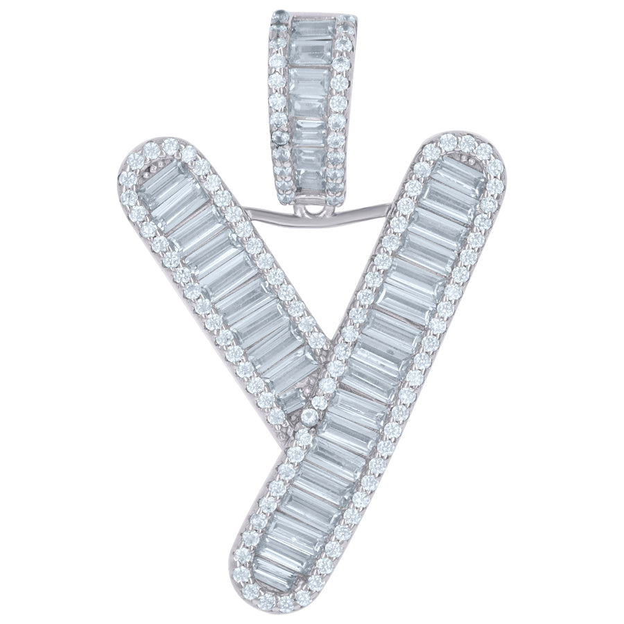925 Sterling Silver Initial Pendant "Y"