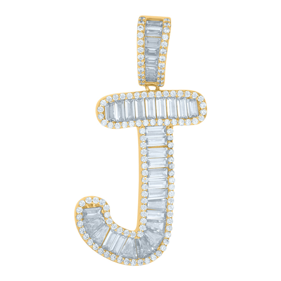 925 Sterling Silver Initial Pendant "J"