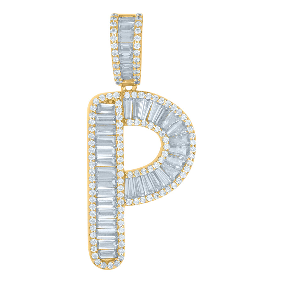 925 Sterling Silver Initial Pendant "P"