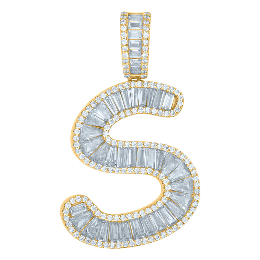 925 Sterling Silver Initial Pendant "S"