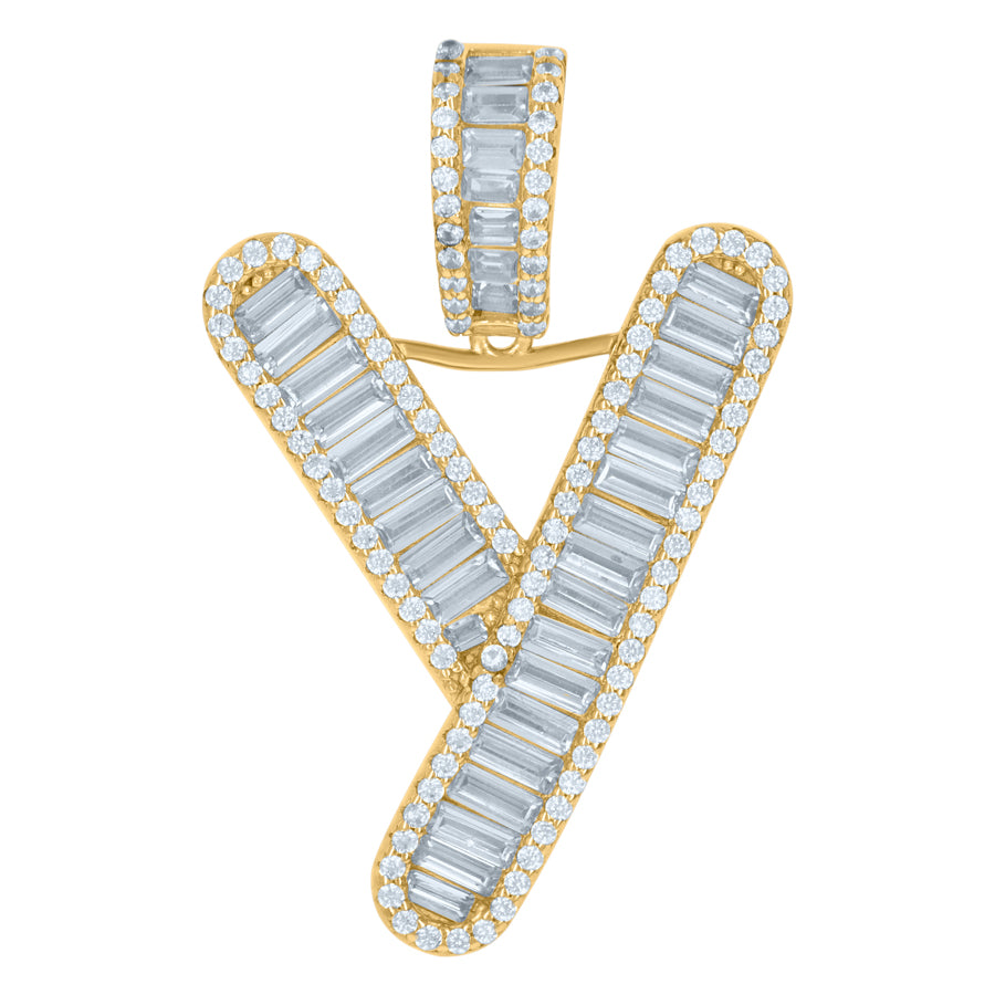 925 Sterling Silver Initial Pendant "Y"