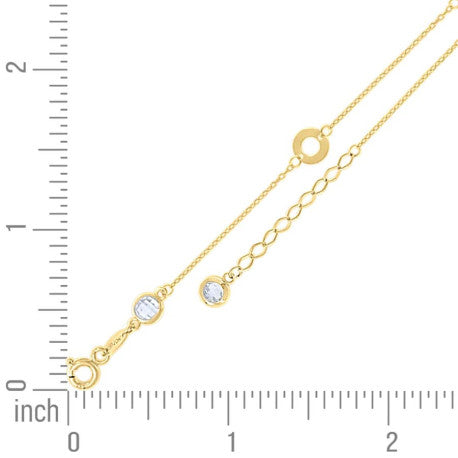 10Kt Gold Anklet 10" (9"+1")