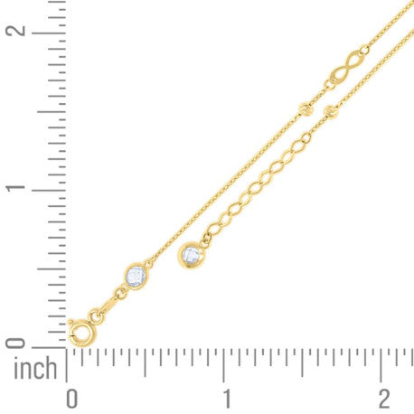 10Kt Gold Anklet 10" (9"+1")