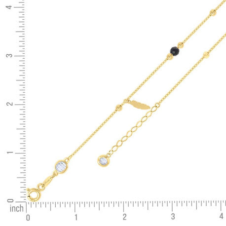 10Kt Gold Anklet 10" (9"+1")