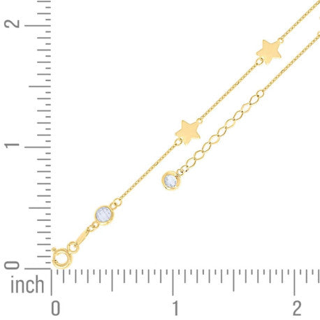 10Kt Gold Anklet 10" (9"+1")