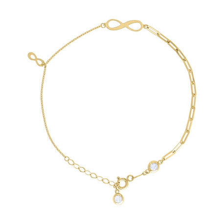 10Kt Gold Bracelet 8" (7"+1")