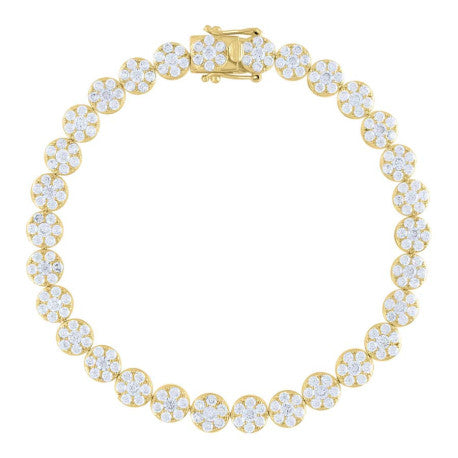 10Kt Gold Cz Bracelet 7.5"